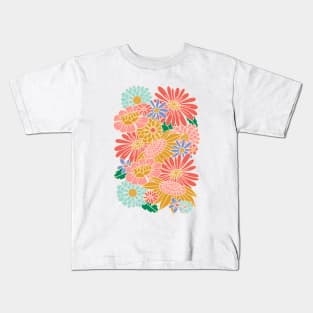 70s Retro Floral - Spring Garden Kids T-Shirt